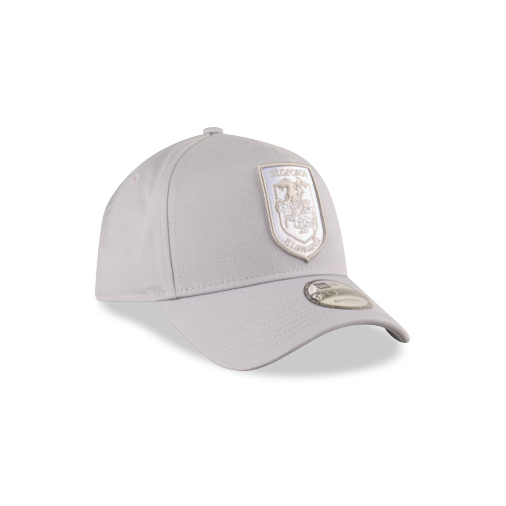 St George Illawarra Dragons Hat - 2025 Grey White 9Forty A-Frame NRL Snapback Cap - New Era